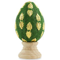 Golden Leaves Wooden Easter Egg in Multi color Oval