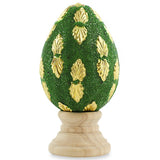 Golden Leaves Wooden Easter Egg in Multi color, Oval shape