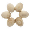 6 Unfinished Unpainted Raw Wood Ukrainian Wooden Easter Eggs DIY Craft in Beige color, Oval shape