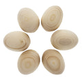 6 Unfinished Unpainted Raw Wood Ukrainian Wooden Easter Eggs DIY Craft 2.25 Inches in Beige color Oval