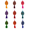 Set of 9 Wooden Ukrainian Easter Egg Ornaments in Multi color, Oval shape