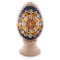 Star Goose Real Blown Out Ukrainian Easter Egg in Red color Oval