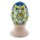 Rustic Green Star Blown Real Eggshell Ukrainian Easter Egg Pysanka in Green color Oval
