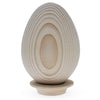 Wood Goose Size Unfinished Blank Wooden Eggs on a Stand 3.7 Inches in Beige color Oval